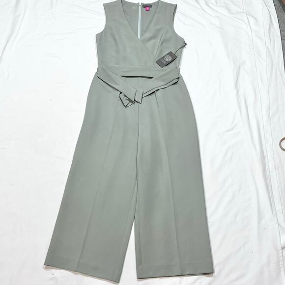 Vince Camuto Jumpsuit Ethereal Dawn Women Size 0 Smoked Sage Green Sleeveless - Picture 3 of 14